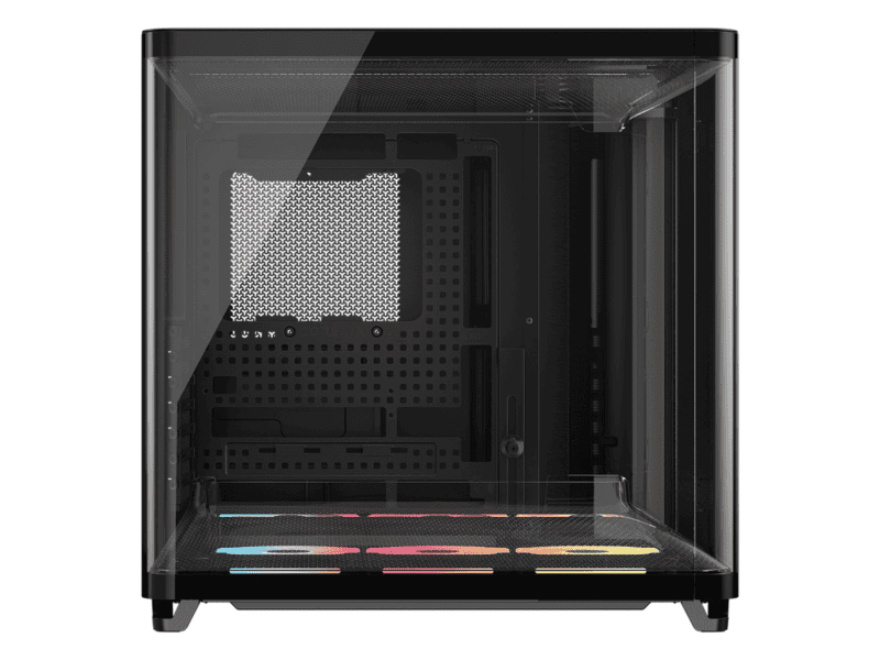 air 5400 lx r rgb icue link triple chamber mid tower pc case ;3x fans included;2x 2.5'' ; 1x 3.5''; black