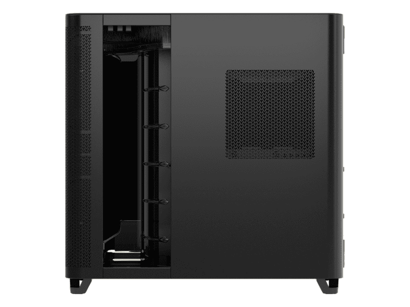 air 5400 lx r rgb icue link triple chamber mid tower pc case ;3x fans included;2x 2.5'' ; 1x 3.5''; black