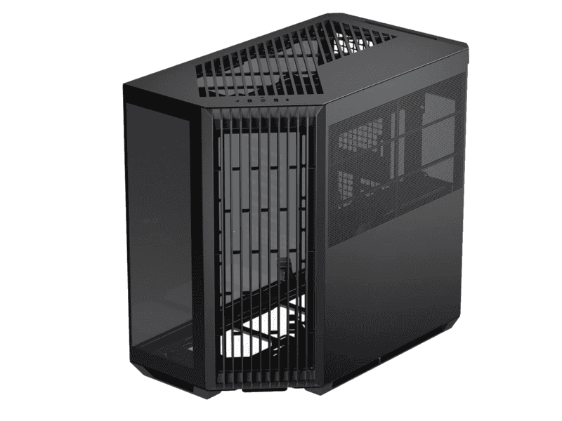 aerocool apnx v1 premium black mid tower atx case supports up to 10 fans 6x2.5'' or 2x 3.5'' 360mm radiator; 4 fans +hub