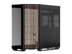 aerocool apnx v1 premium black and wood mid tower atx case supports up to 10 fans 6x2.5'' or 2x 3.5'' 360mm radiator