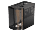 aerocool apnx v1 premium black and wood mid tower atx case supports up to 10 fans 6x2.5'' or 2x 3.5'' 360mm radiator