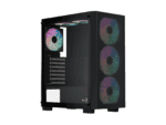 aerocool b509a black mid tower case includes 120mm argb fan x 6 atx 5x 2.5'' or 3x3.5'' 360mm radiator.