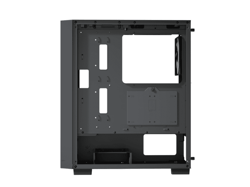aerocool b509a black mid tower case includes 120mm argb fan x 6 atx 5x 2.5'' or 3x3.5'' 360mm radiator.