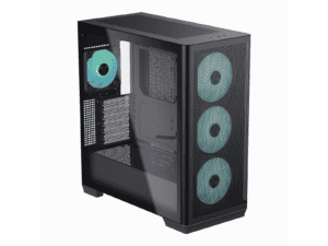 apnx c1 r premium black mid tower atx case 4x pwm argb fan included 3x2.5'' or 3x 3.5'' 360mm radiator btf compatible.