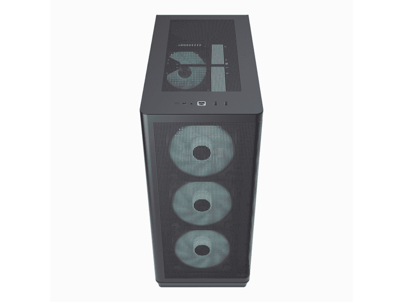 apnx c1 r premium black mid tower atx case 4x pwm argb fan included 3x2.5'' or 3x 3.5'' 360mm radiator btf compatible.