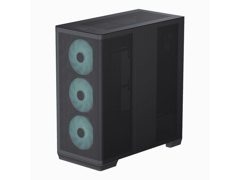 apnx c1 r premium black mid tower atx case 4x pwm argb fan included 3x2.5'' or 3x 3.5'' 360mm radiator btf compatible.