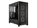 frame 4000d rs argb black mid tower pc case; 2x 3.5'' | 2x 2.5'' drive bays; up to 360mm radiator; 3x rs argb pwm fans;