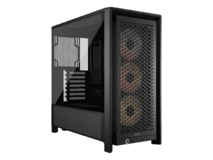 frame 4000d rs argb black mid tower pc case; 2x 3.5'' | 2x 2.5'' drive bays; up to 360mm radiator; 3x rs argb pwm fans;