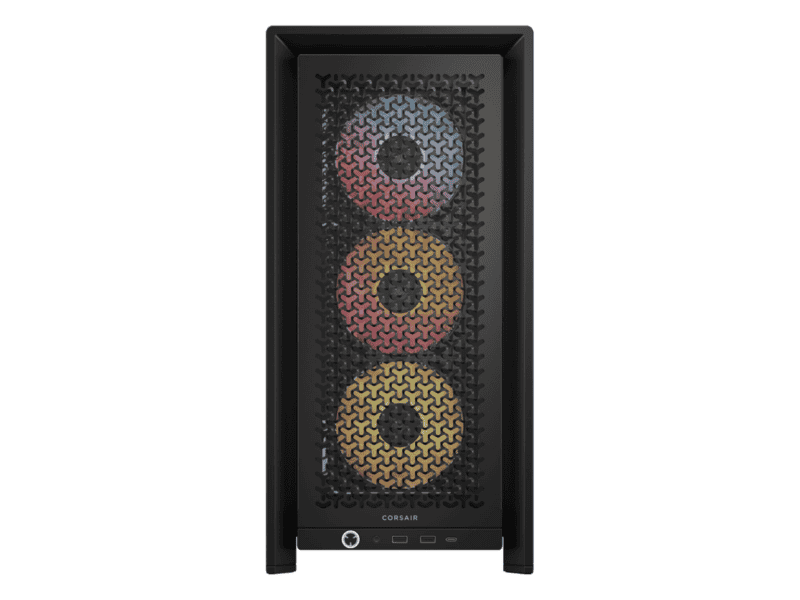 frame 4000d rs argb black mid tower pc case; 2x 3.5'' | 2x 2.5'' drive bays; up to 360mm radiator; 3x rs argb pwm fans;