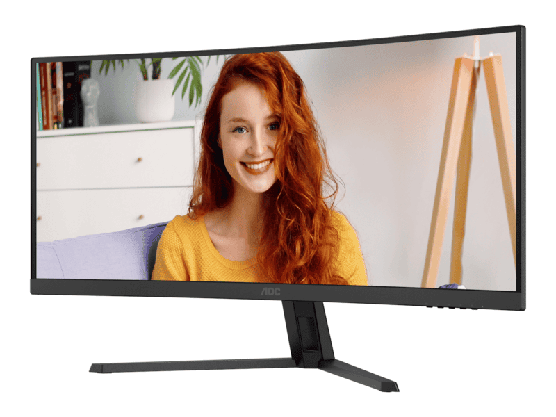 aoc cu34b3e b3 monitor|34 inch curved|4ms (gtg)|va lcd|3440*1440 120hz|300nits|hdr10|hdmi+dp|internal psu|3yr.