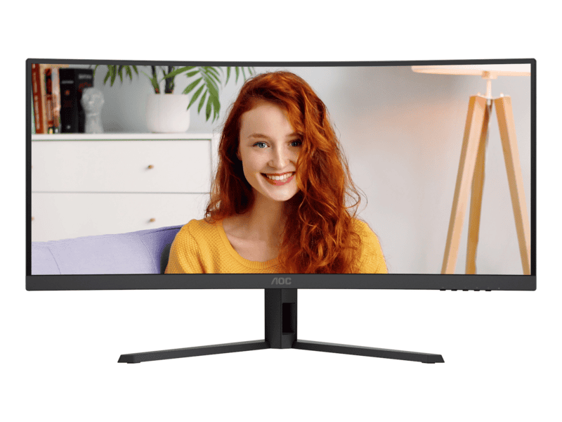 aoc cu34b3e b3 monitor|34 inch curved|4ms (gtg)|va lcd|3440*1440 120hz|300nits|hdr10|hdmi+dp|internal psu|3yr.