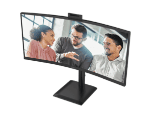aoc cu34e4cw curved monitor:34''w wqhd|va;kvm|120hz|hdr10; spk;has|1h1dp2usb c(90w)|ota/otg; webcam|3yr warranty.