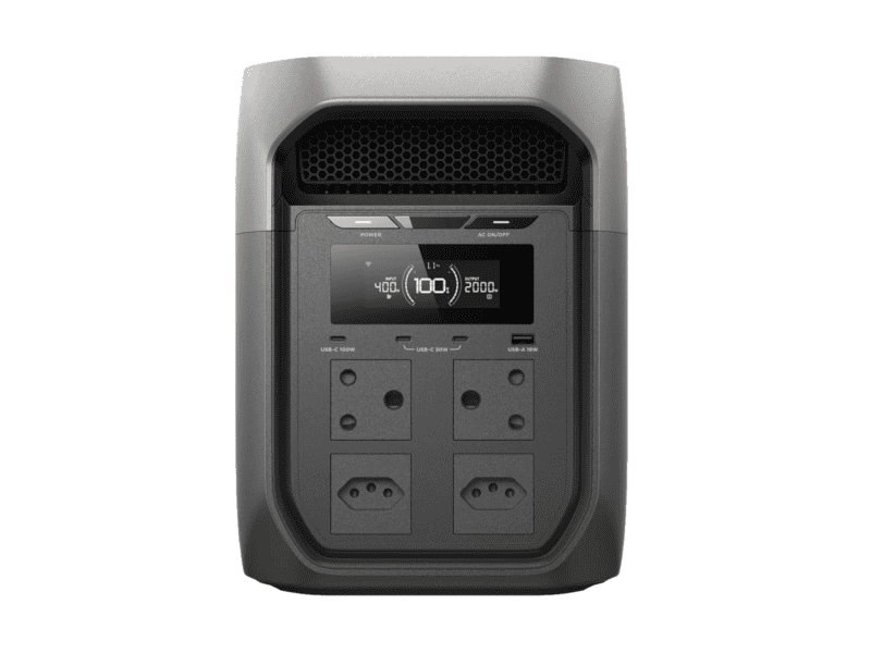ecoflow delta 3 max portable power station 2400w output; 2048wh battery; 500w solar charger; 10ms switchover sa socket