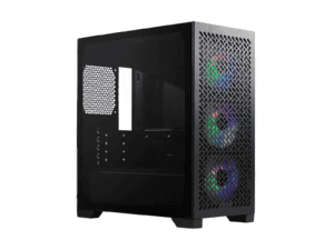 cooler master masterbox elite 302 mirco atx airflow pc with pre installed 3x 120mm argb fans case