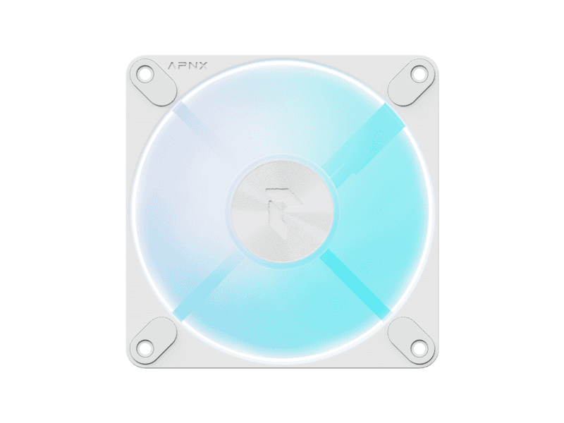 aerocool apnx fp3 140mm pwm argb fan white 2 pack; incl 2×pwm extension cables