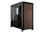 frame 4000d rs wood modular high airflow mid tower pc case; 4x rs fans; black & walnut.