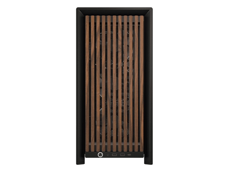 frame 4000d rs wood modular high airflow mid tower pc case; 4x rs fans; black & walnut.