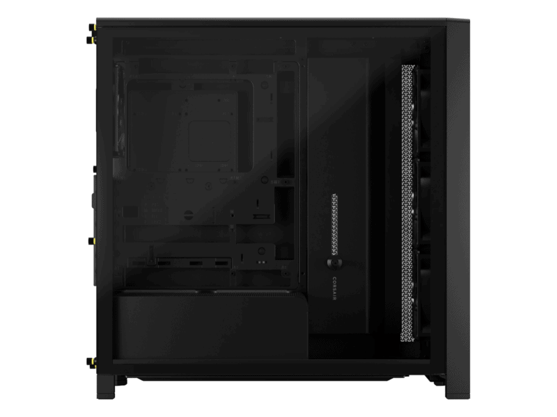 frame 4000d rs wood modular high airflow mid tower pc case; 4x rs fans; black & walnut.