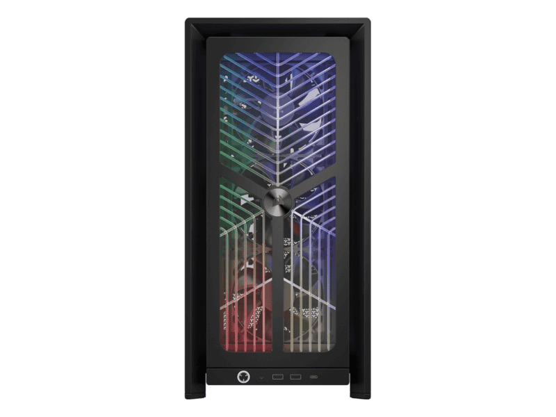 frame 4000x rs mid tower pc case; 4x rs fans; black.