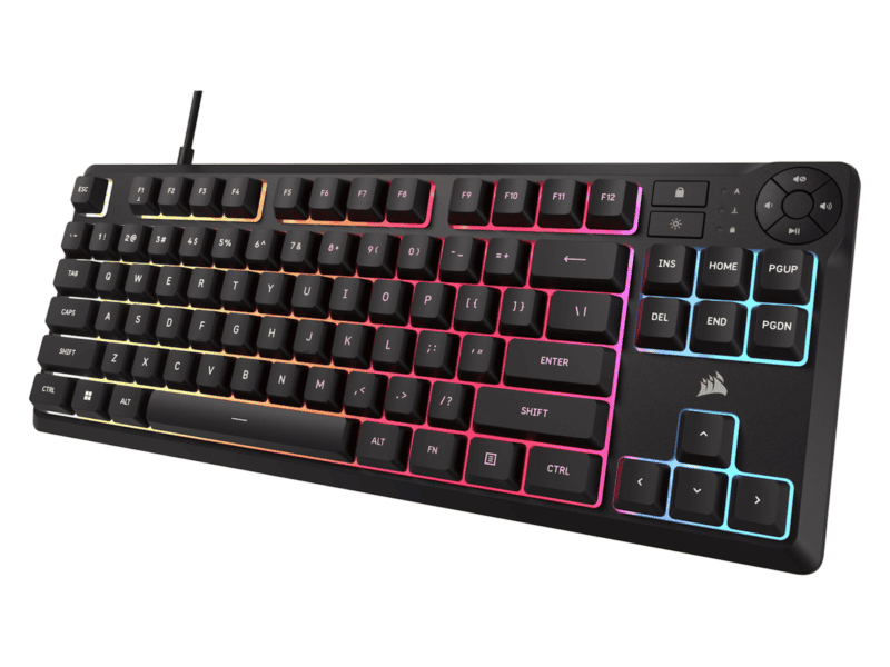 corsair k55 core tkl rgb wired gaming membrane keyboard with 8 zone rgb backlighting – black corsair k55 core tkl rgb wired gaming membrane keyboard with 8 zone rgb backlighting – black