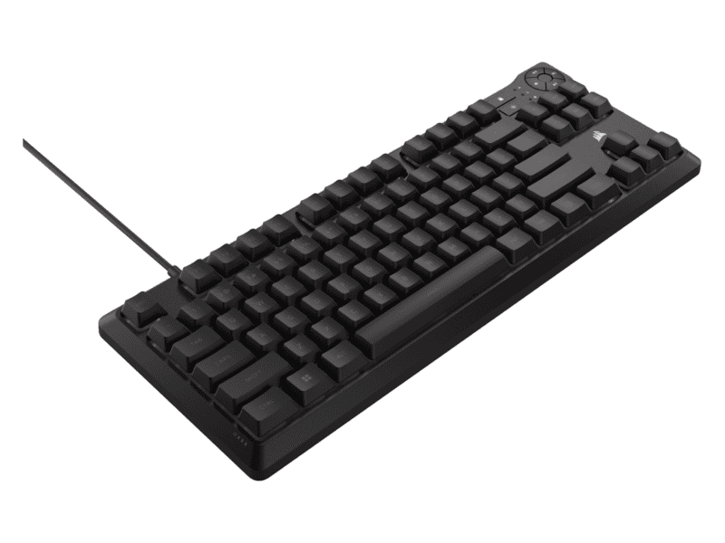 corsair k55 core tkl rgb wired gaming membrane keyboard with 8 zone rgb backlighting – black