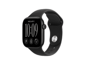 apple watch series 12 gps 46mm black aluminium case with black sport band s/m, model a3584