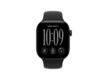 apple watch series 12 gps 46mm black aluminium case with black sport band s/m, model a3584