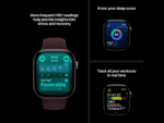 apple watch series 12 gps 46mm black aluminium case with black sport band s/m, model a3584