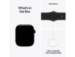 apple watch series 12 gps 46mm black aluminium case with black sport band s/m, model a3584