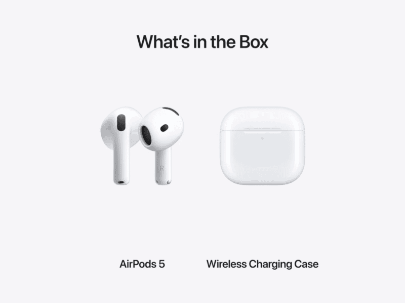 airpods 5 with wireless charging case, model a3439 a3440 a3529