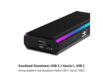 vantec m.2 nvme & m.2 sata ssd to usb 3.1 gen 2 type c with rgb led