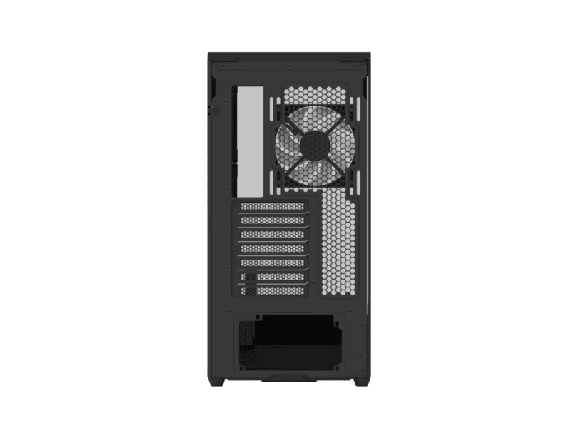 aerocool p500a black mid tower case includes 120mm argb fan x 4 and 4 port argb control hub atx 3x 2.5'' or 2x3.5'' 360m