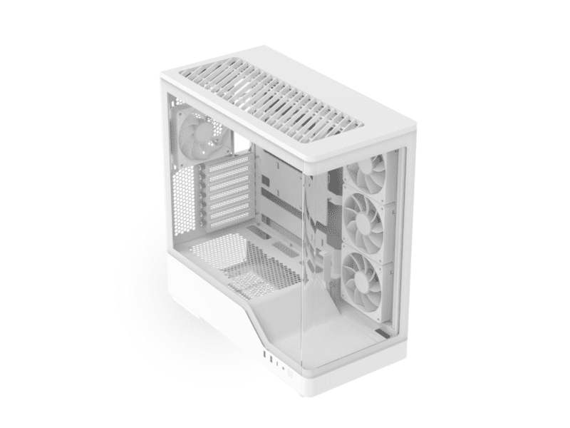 aerocool p500a white mid tower case includes 120mm argb fan x 4 and 4 port argb control hub atx 3x 2.5'' or 2x3.5'' 360m