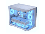 aerocool p500c white mid tower case includes 120mm argb fan x 4 and 4 port argb control hub atx 3x 2.5'' or 2x3.5'' 360m