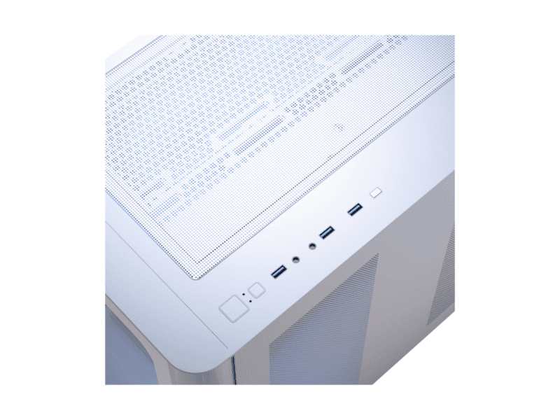 aerocool p500c white mid tower case includes 120mm argb fan x 4 and 4 port argb control hub atx 3x 2.5'' or 2x3.5'' 360m