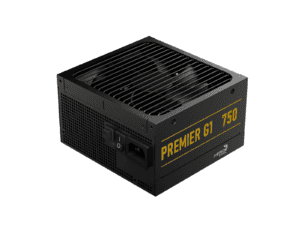 aerocool premier g1 gold 750w psu atx 3.1 pcie5.1 atx 24 pin; 1x 4+4pin cpu; 1x cpu 8pin; 12x sata; 2x pata; 9x pcie 6+2pin;