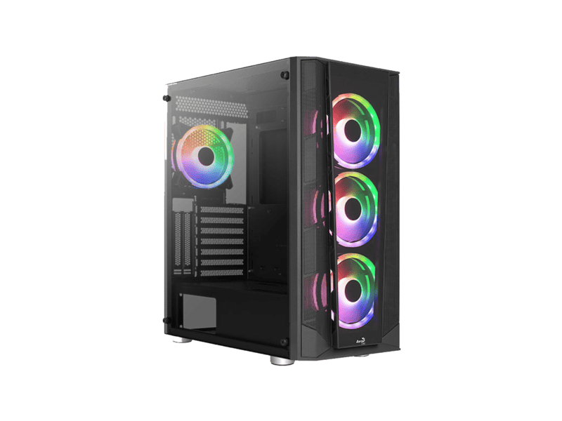 aerocool prism argb black mid tower case 120mm argb fan x 4; 6 port argb control hub atx 2x 2.5'' or 2x3.5'' 360 radiato aerocool prism argb black mid tower case 120mm argb fan x 4; 6 port argb control hub atx 2x 2.5'' or 2x3.5'' 360 radiato