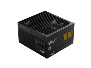 aerocool smart g1 gold 1000w psu atx 3.1 pcie5.1 atx 24 pin; 2x 4+4pin cpu/2x cpu 8pin; 12x sata; 2x pata; 2x pcie 6+2pin; 1