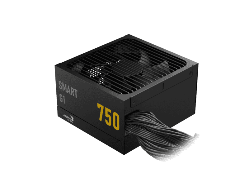 aerocool smart g1 gold 750w psu atx 3.1 pcie5.1 atx 24 pin; 2x 4+4pin cpu/2x cpu 8pin; 12x sata; 2x pata; 3x pcie 6+2pin; 1x