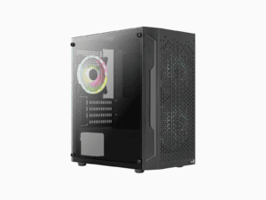 aerocool trinity mini black tower case 2x 140mm and 1x 120mm rgb included micro atx 2x3.5'' or 3x 2.5'' 240mm radiator