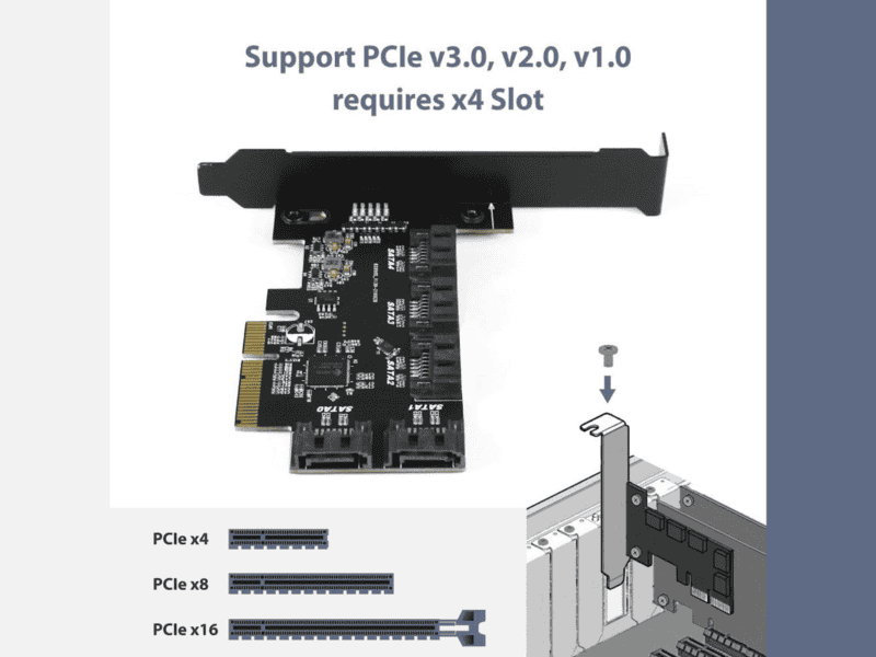 vantec 5 port sata iii 6gbps pcie x4 host card