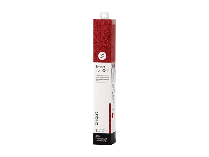 cricut 2008675 smart iron on 33x91cm 1 sheet (glitter red)