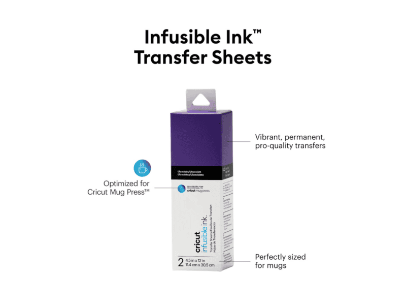 2008886 cricut joy infusible ink transfer sheet 2 pack (ultraviolet) 11.5x30.5cm