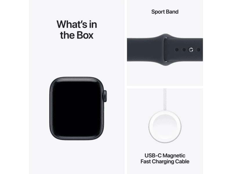 apple watch se 3 gps 40mm midnight aluminium case with navy blue sport band m/l, model a3324