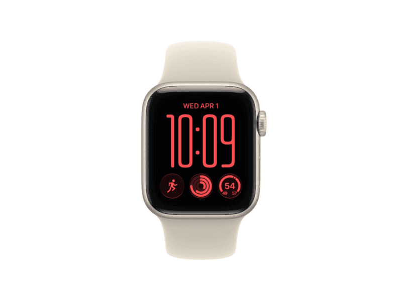 apple watch se 3 gps 44mm starlight aluminium case with sand sport band m/l, model a3325