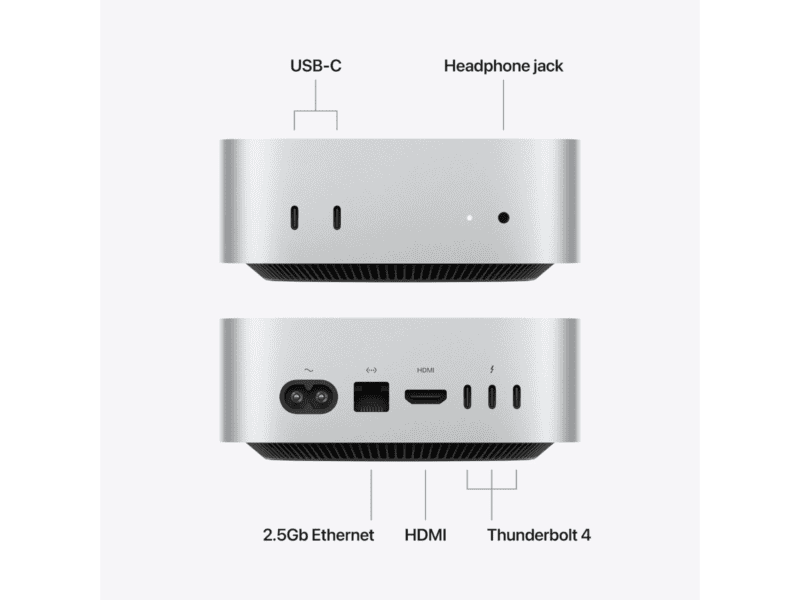 mac mini: apple m6 chip with 12 core cpu and 12 core gpu, 16gb, 256gb ssd silver, model a3534
