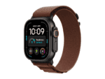 apple watch ultra 4 gps + cellular 49mm black titanium case with burgundy alpine loop m, model a3579