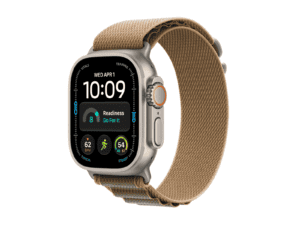 apple watch ultra 4 gps + cellular 49mm natural titanium case with desert alpine loop l