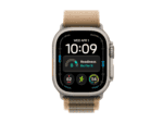 apple watch ultra 4 gps + cellular 49mm natural titanium case with desert alpine loop l