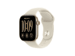 apple watch series 12 gps 42mm light gold aluminium case with sand sport band m/l, model a3581